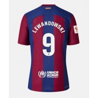 Camiseta Barcelona Robert Lewandowski #9 Primera Equipación para mujer 2023-24 manga corta